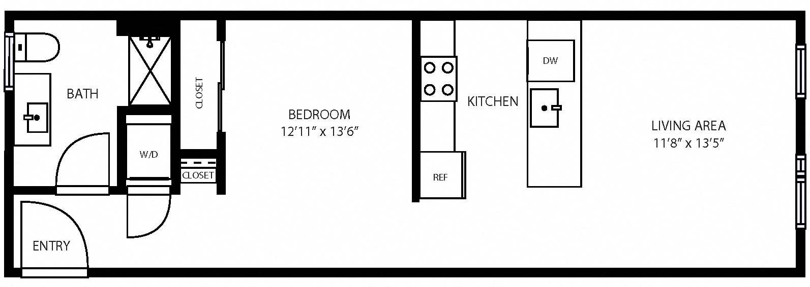 Alcove Studio (B) floor plan
